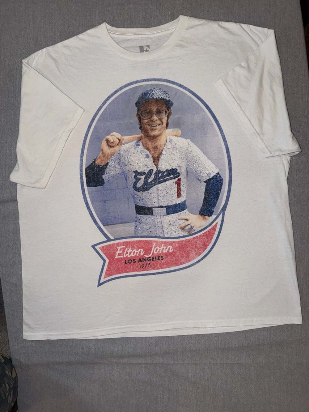 Elton John Los Angeles 1975 Baseball Graphic T-Shirt